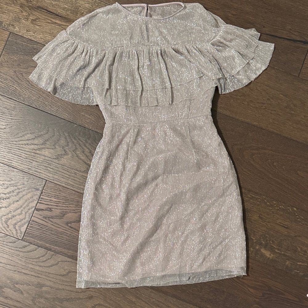 Gianni Bini Shimmering Silver Mini Dress